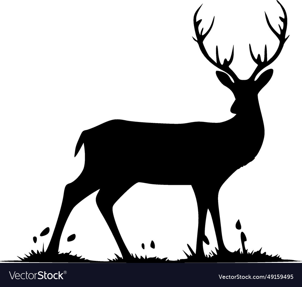 Deer - black and white isolated icon