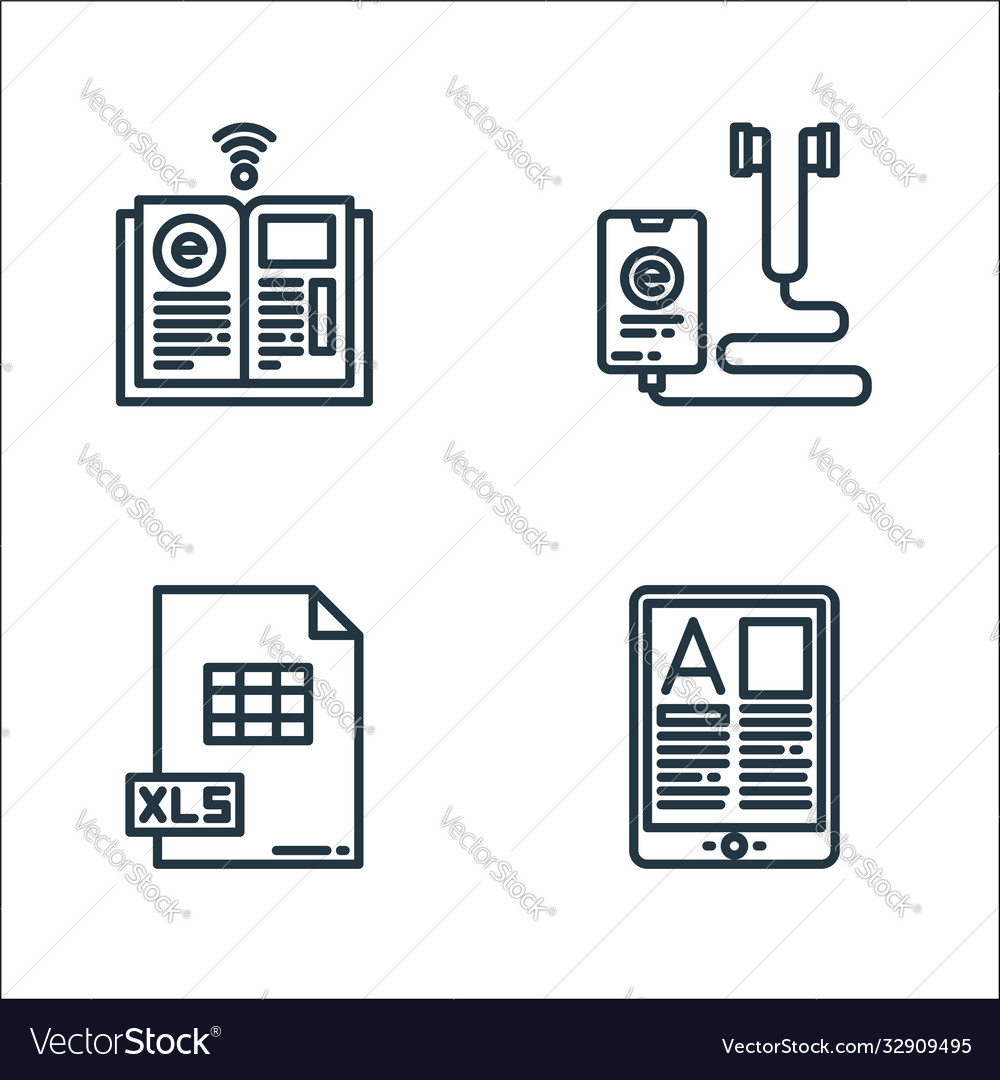 Elearning line icons linear set quality Vector Image Elearning line icons linear set quality