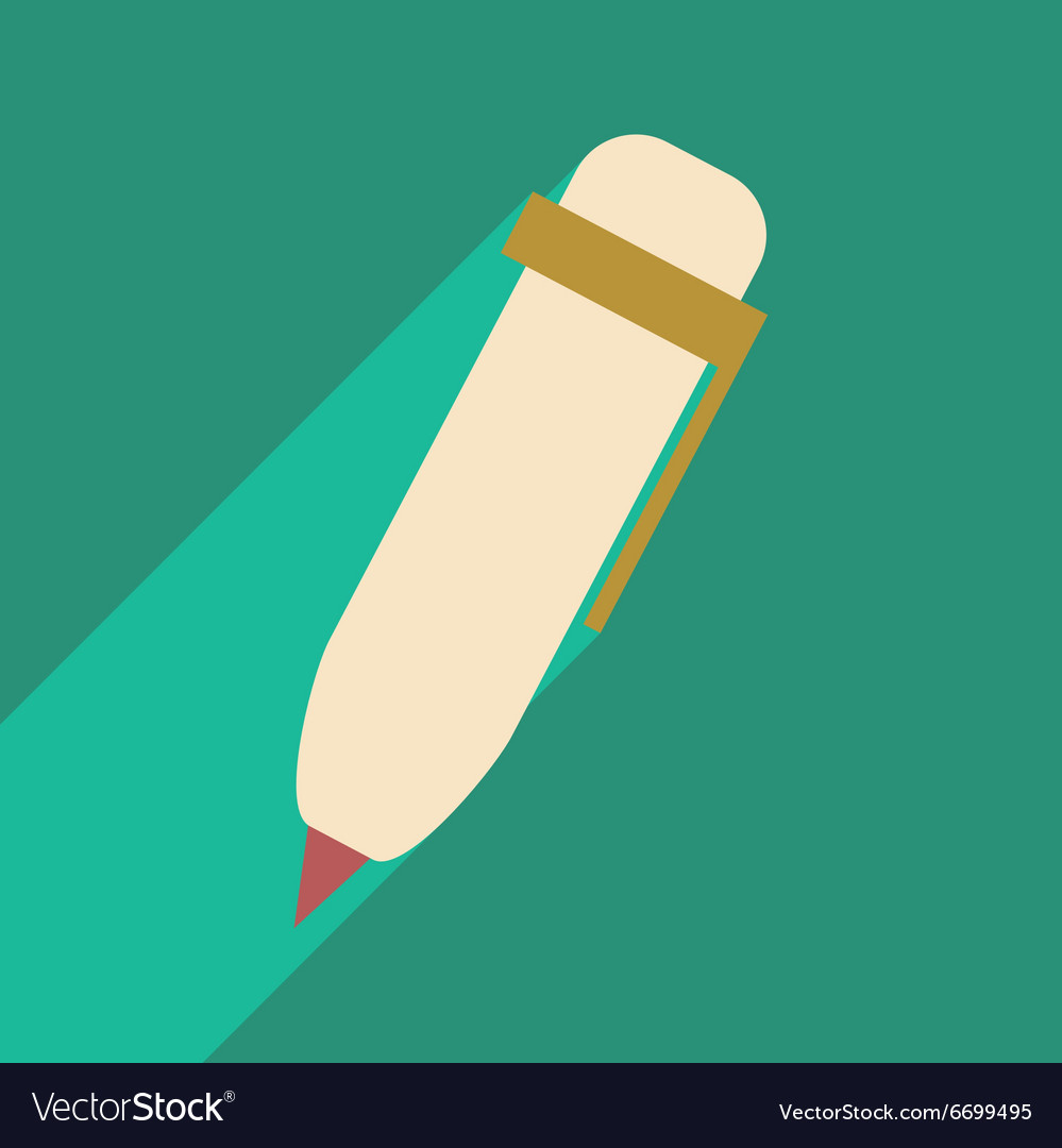 Flat with shadow icon and mobile application pen