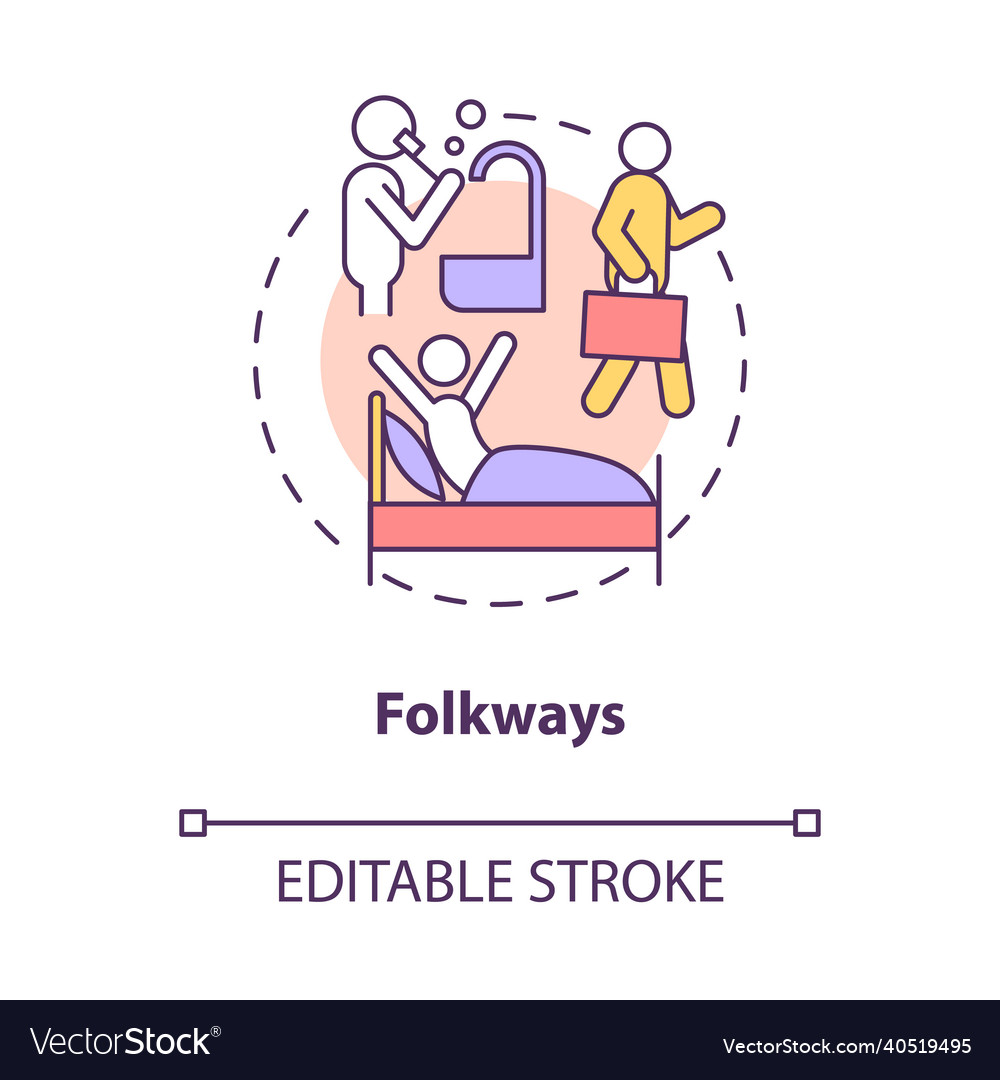 Folkways in society concept icon Royalty Free Vector Image