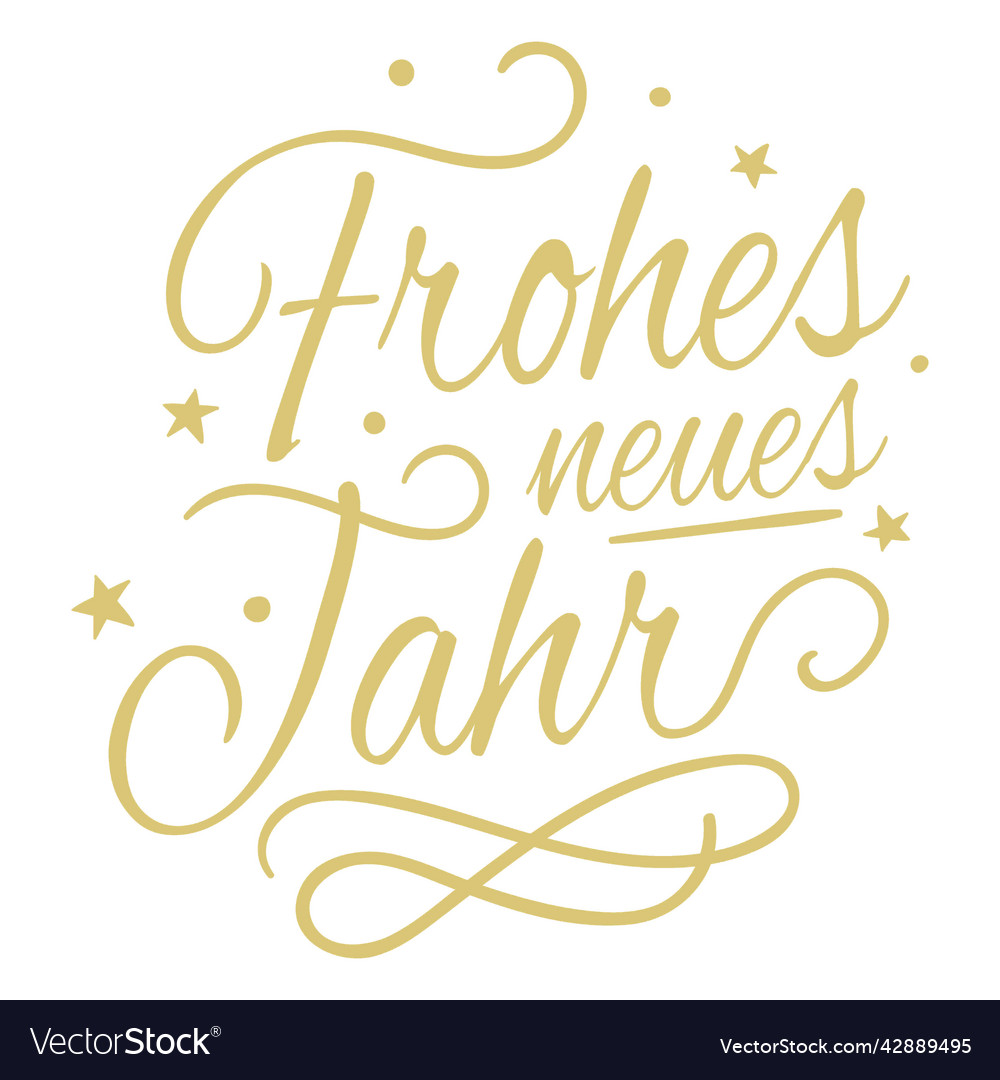 Frohe Neues Jahr Script Badge