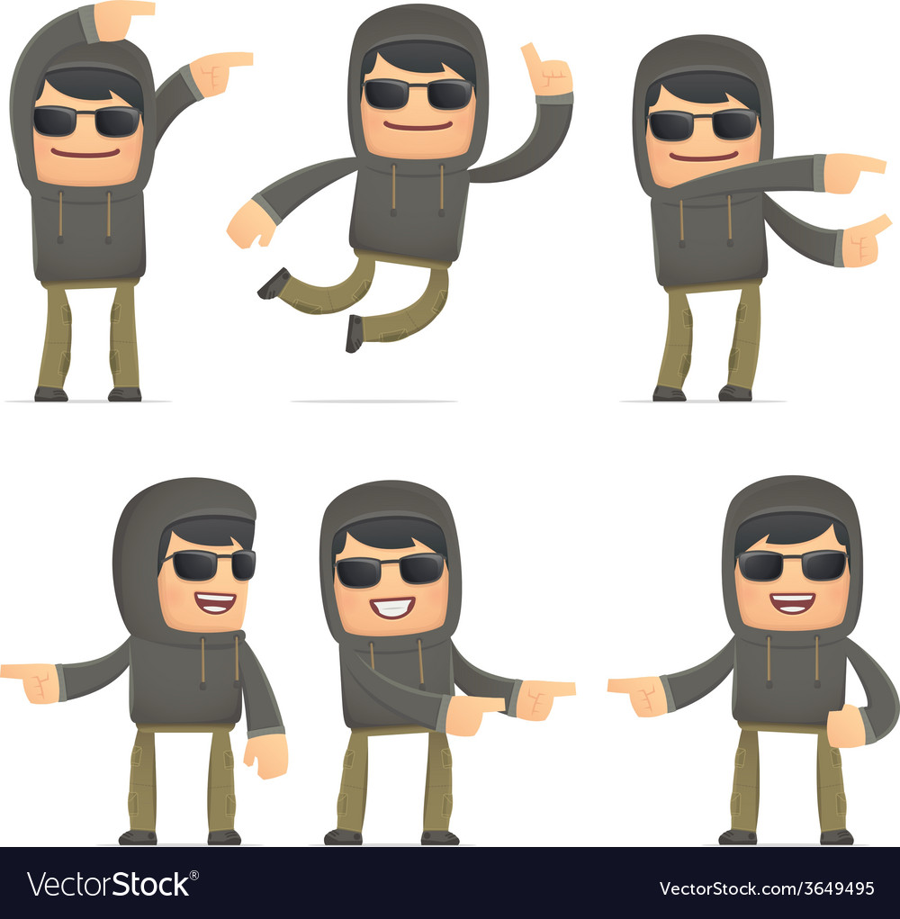 Hacker Characters in Dynamic Poses