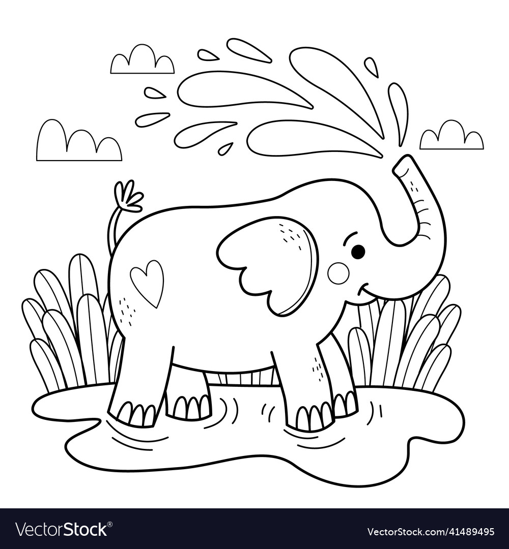 Hand drawn elephant outline