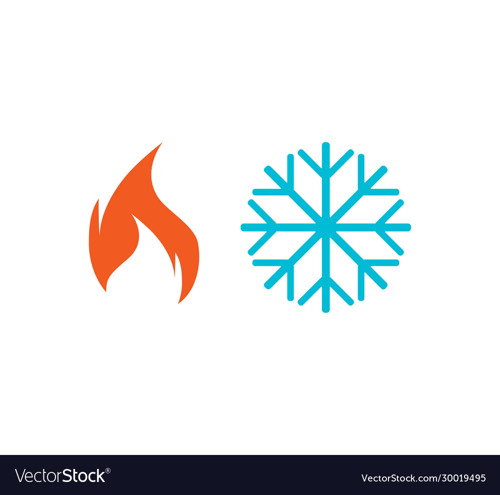 Hot cold icon flat design Royalty Free Vector Image