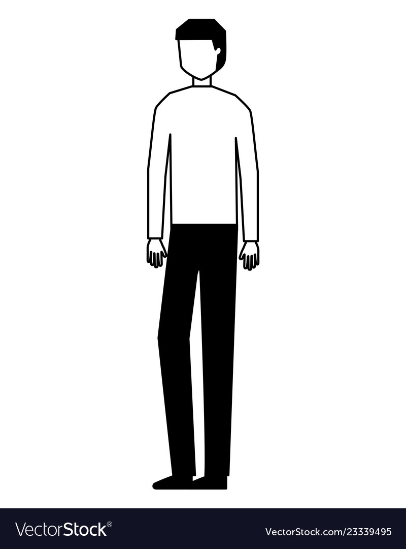 Man character standing on white background Vector Image