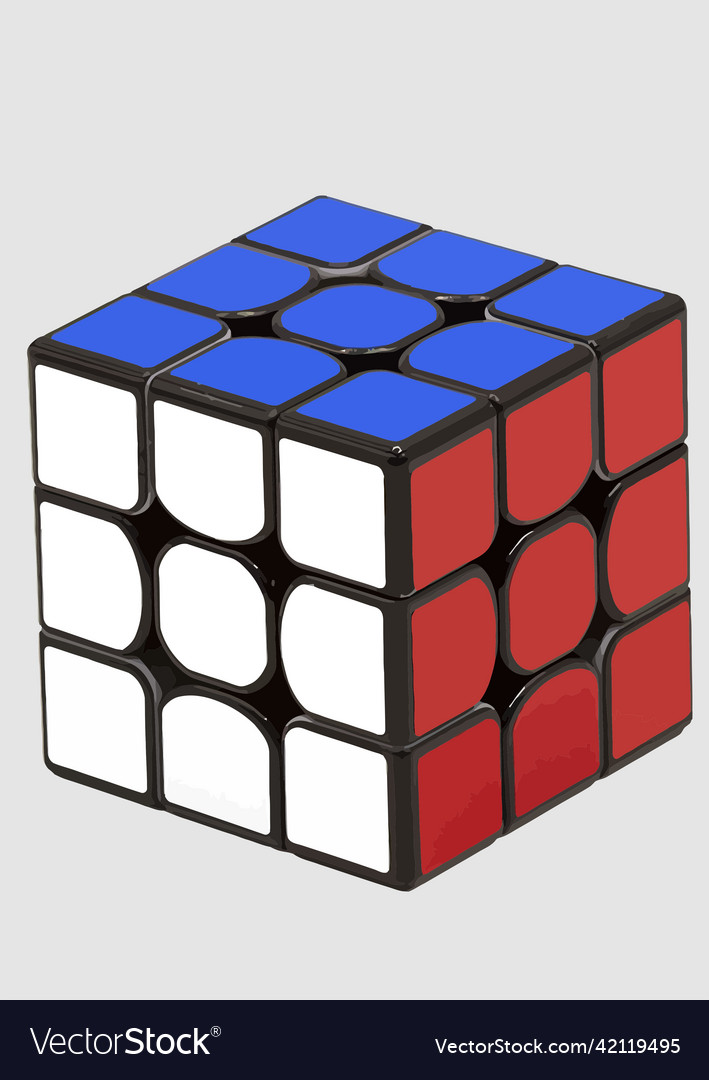 Multicolor cube puzzle 3d color