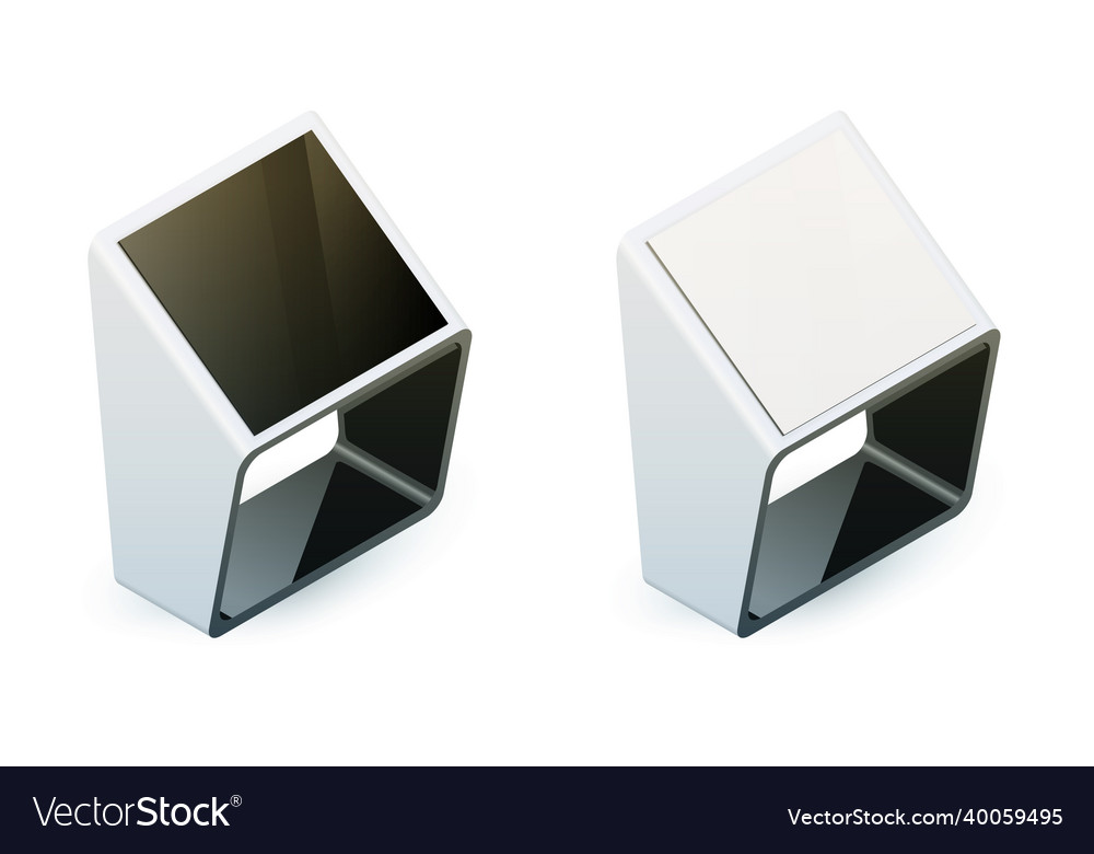 Realistic interactive information kiosk terminal vector image Realistic interactive information kiosk terminal