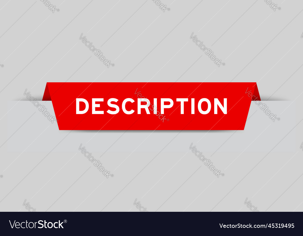 Red color inserted label with word description