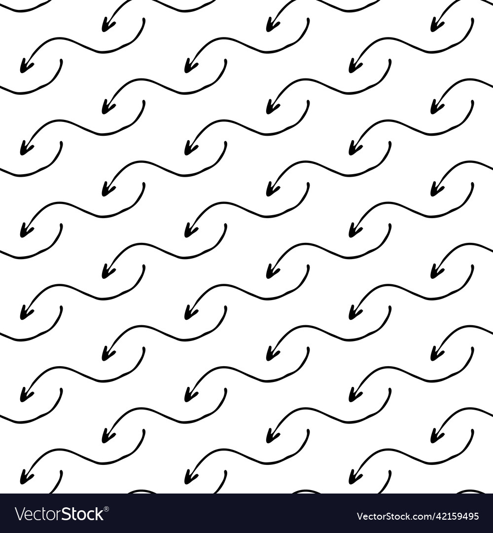 Seamless pattern with doodle arrows