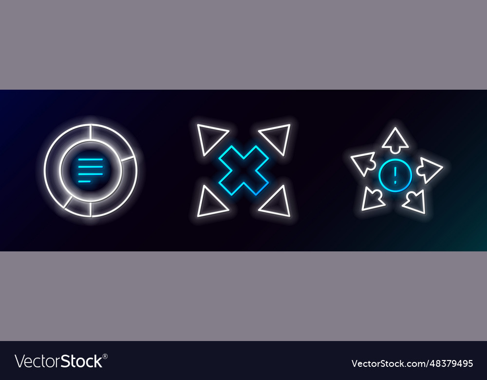 Set line many ways directional arrow pie chart vector image Set line many ways directional arrow pie chart