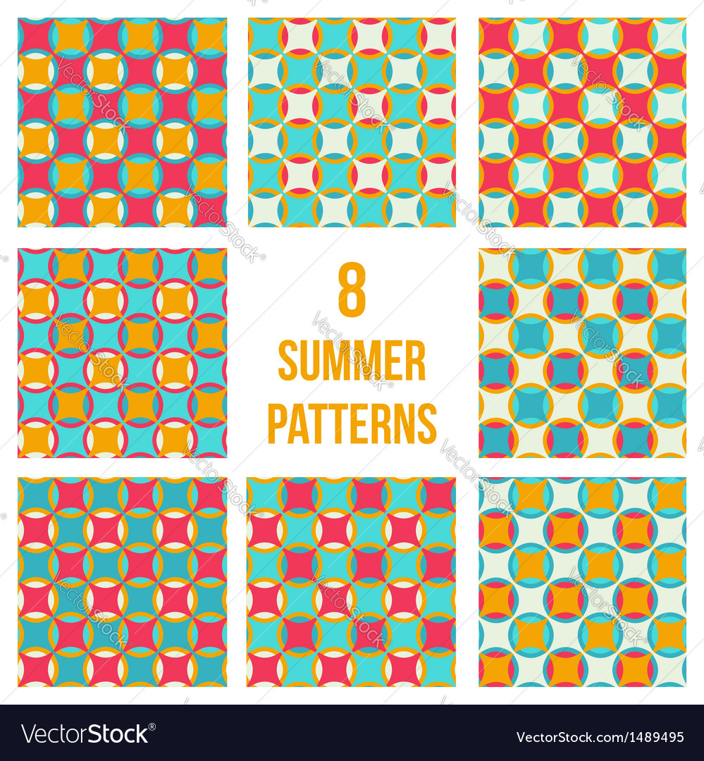 Set of eight seamless patterns
