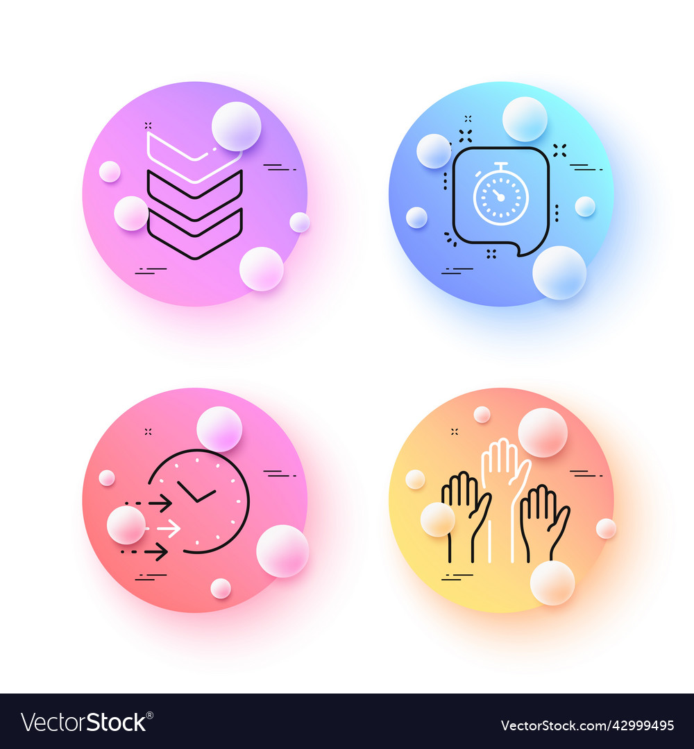 Shoulder strap voting hands and timer minimal vector image Shoulder strap voting hands and timer minimal
