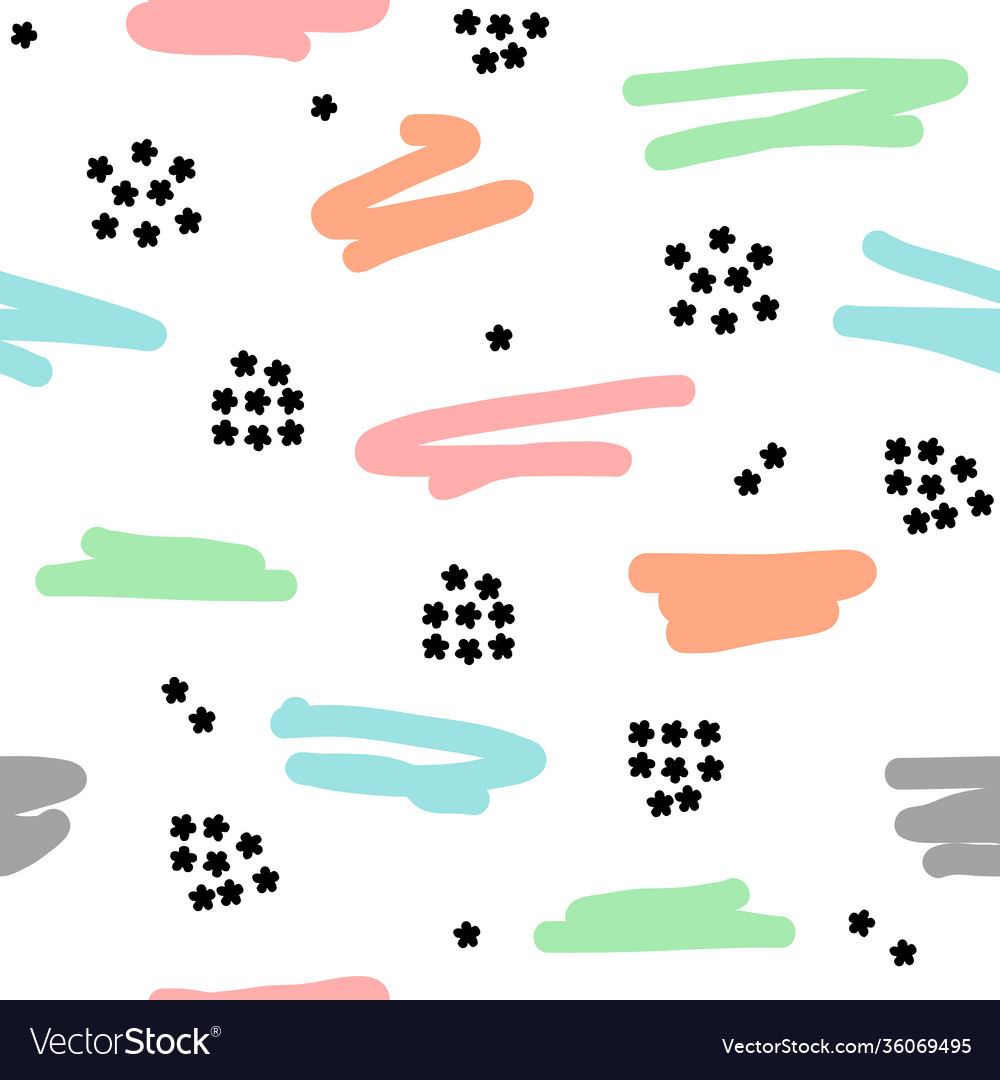 Simple abstract doodle repeat pattern design vector image Simple abstract doodle repeat pattern design