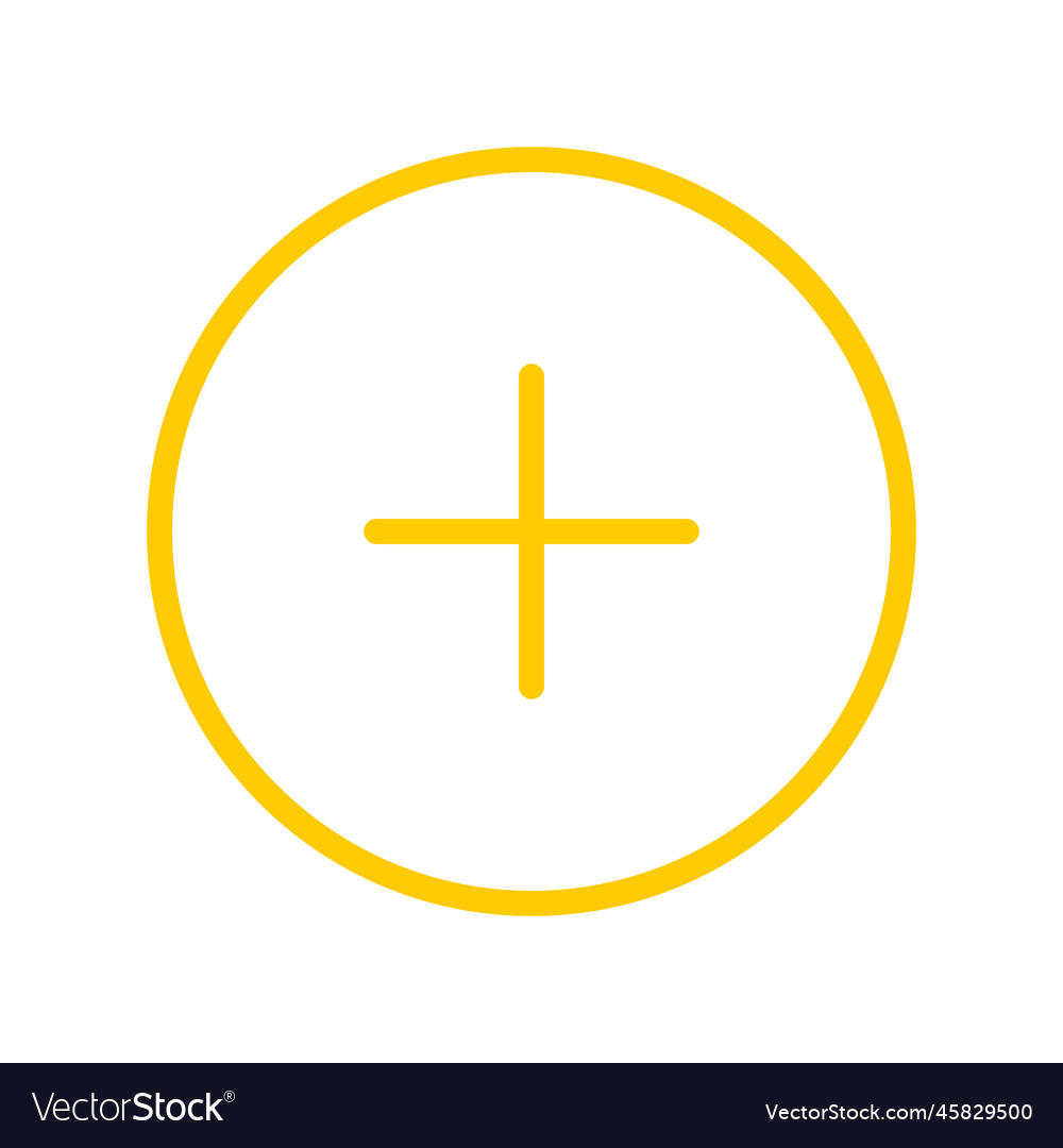 Add circle icon line isolated on white background vector image Add circle icon line isolated on white background