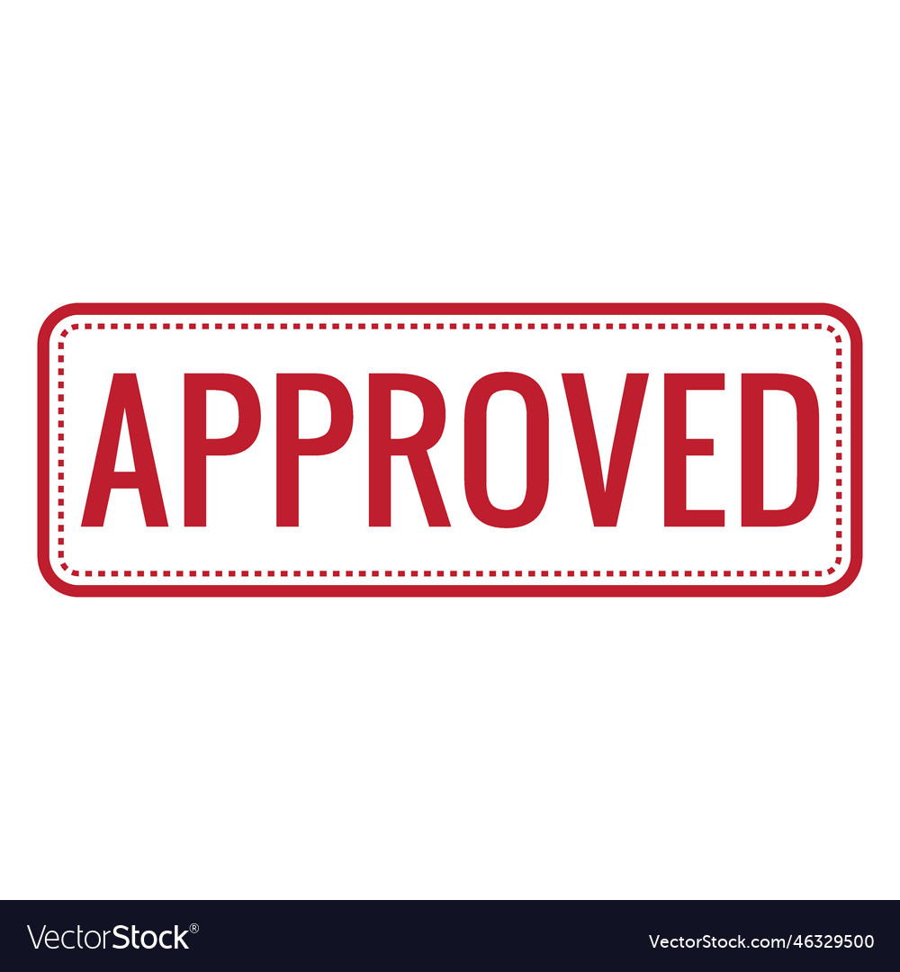 Approved red rounded rectangle