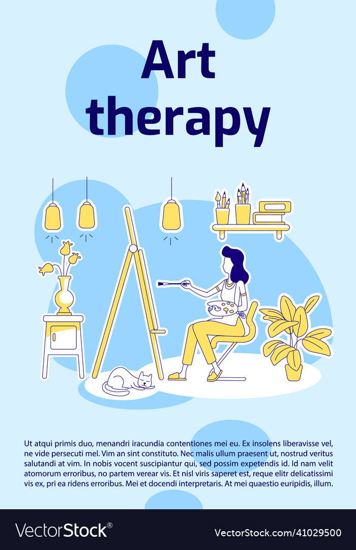 Art therapy poster flat silhouette template