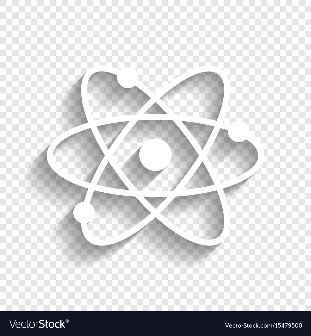 Atom sign white icon