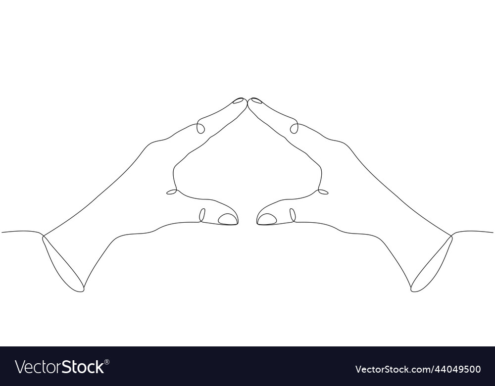 Continuous one line drawing abstract hands