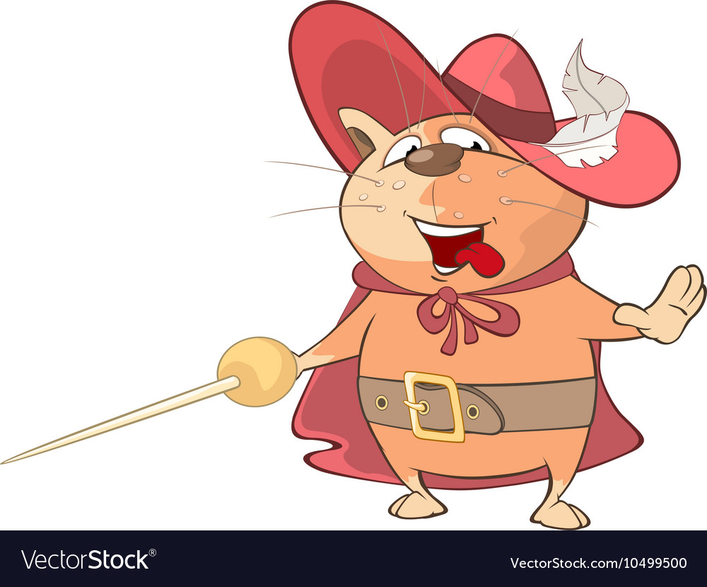 Cute Cat King Musketeer Cartoon Royalty Free Vector Image