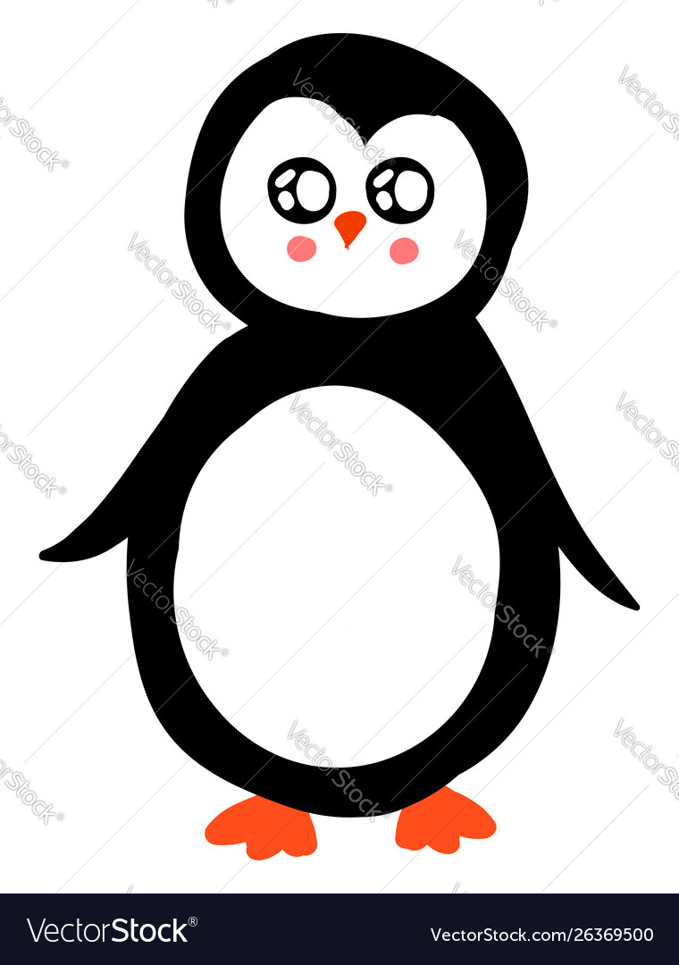 Cute penguin on white background