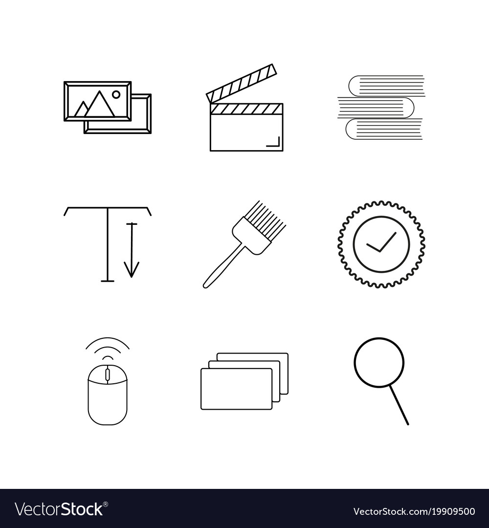 Design elements linear icon set simple outline