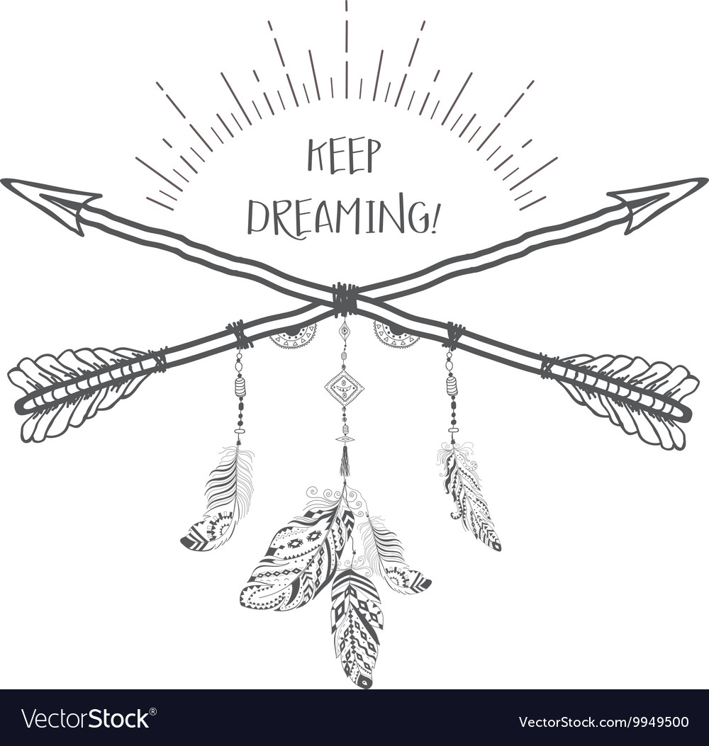 Ethnic Arrows & Feathers - Boho Decor