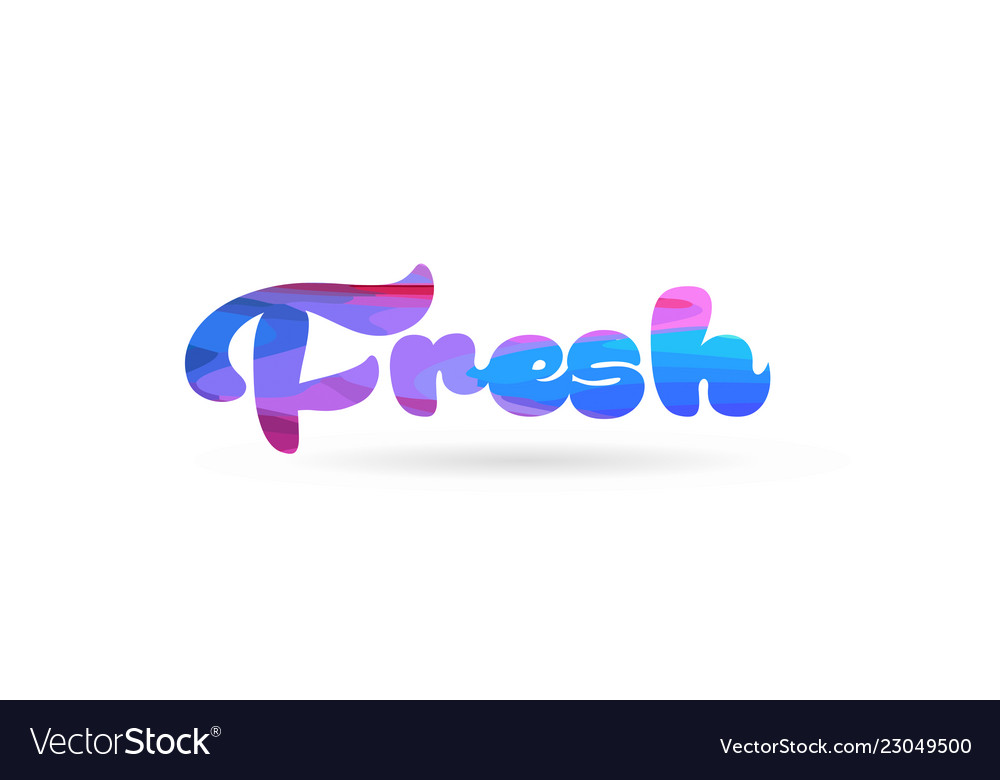 Fresh Pink Blue Color Word Text Logo Icon Vector Image