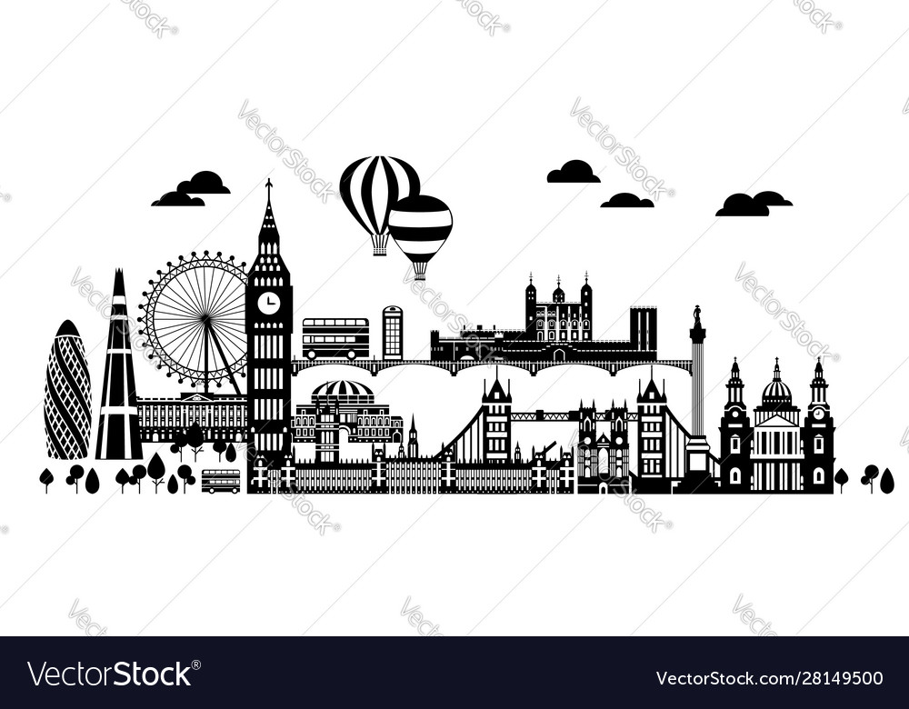 London city skyline 4 Royalty Free Vector Image