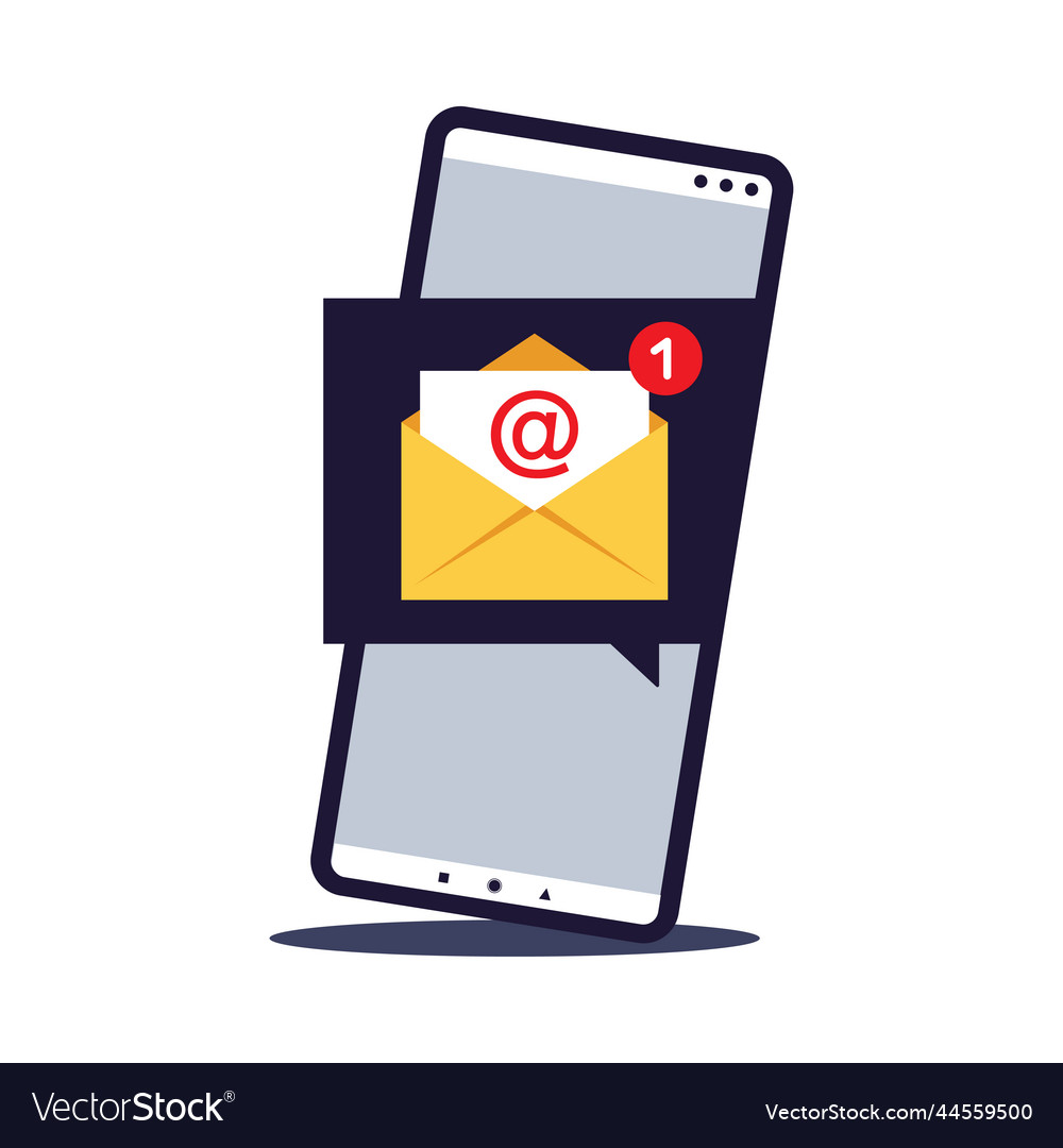 Message notification concept email flat Vector Image Message notification concept email flat