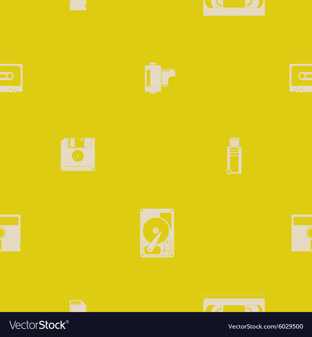 Seamless background with data storage icons