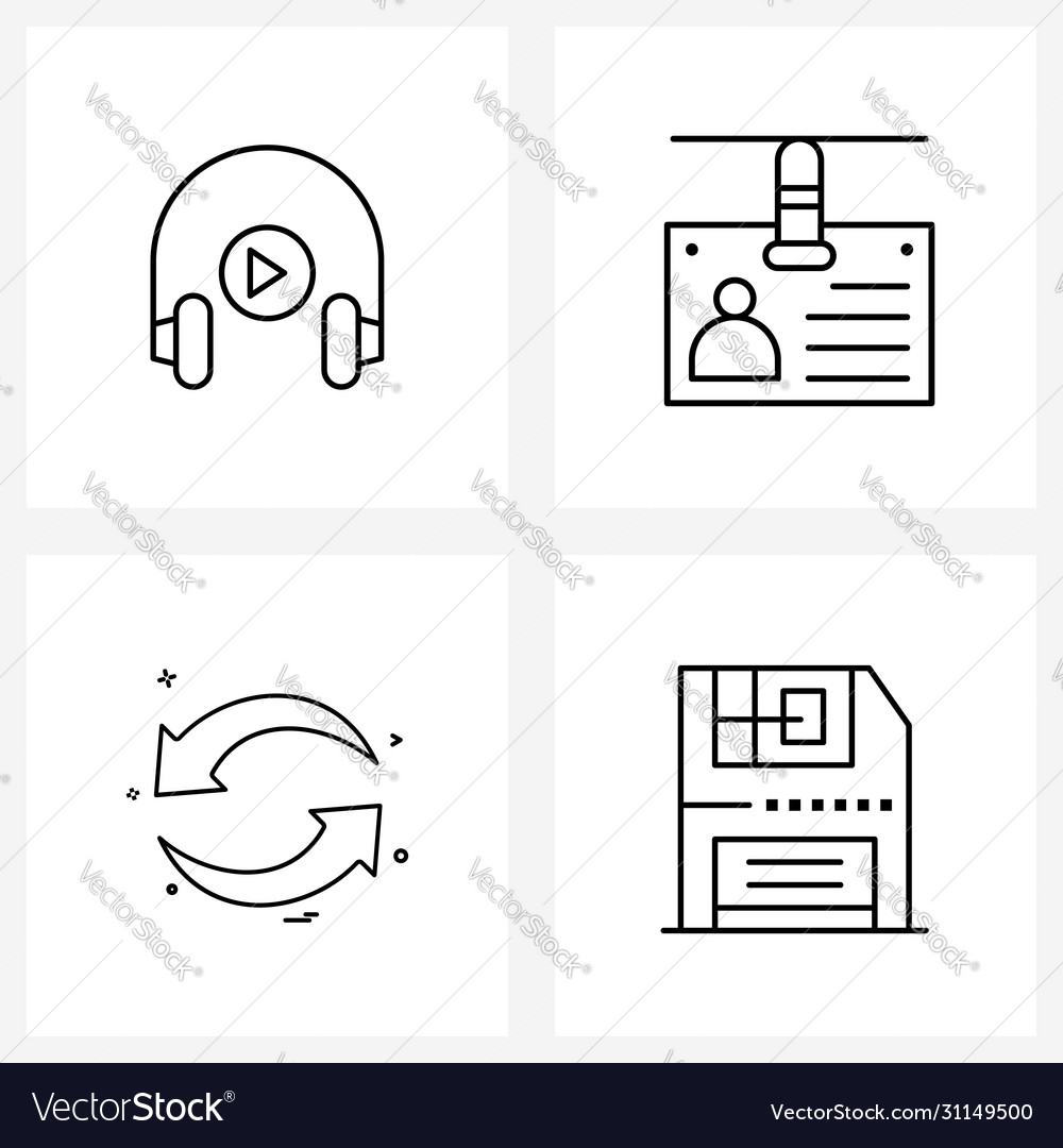 Set 4 ui icons and symbols for earphone reload