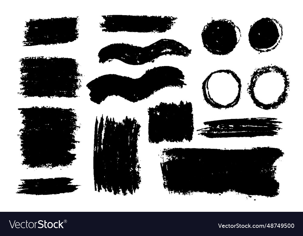 Set of strokes made with graphite real handmade