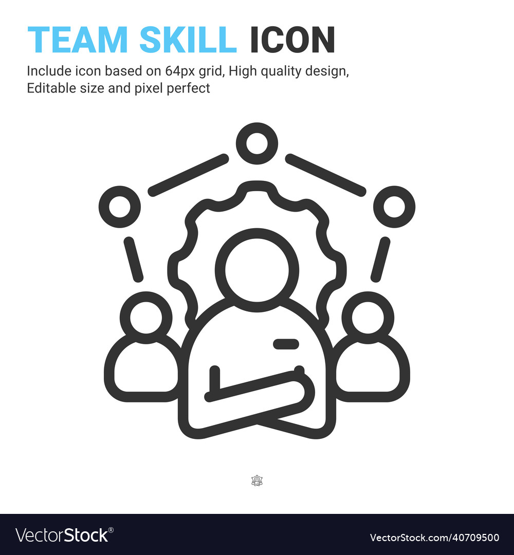 Team skill icon with outline style isolated vector image Team skill icon with outline style isolated