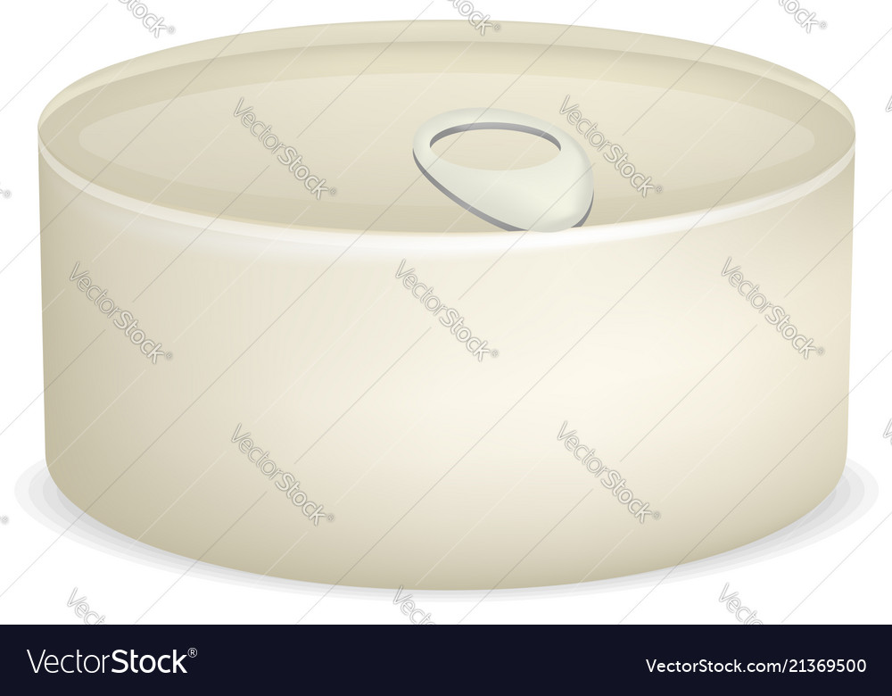 Tuna tin can mockup realistic style Royalty Free Vector