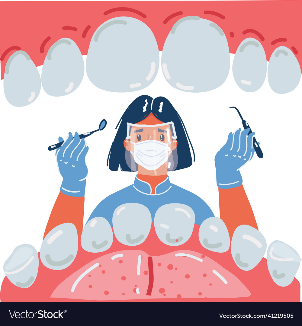 Dentist woman holding Royalty Free Vector Image