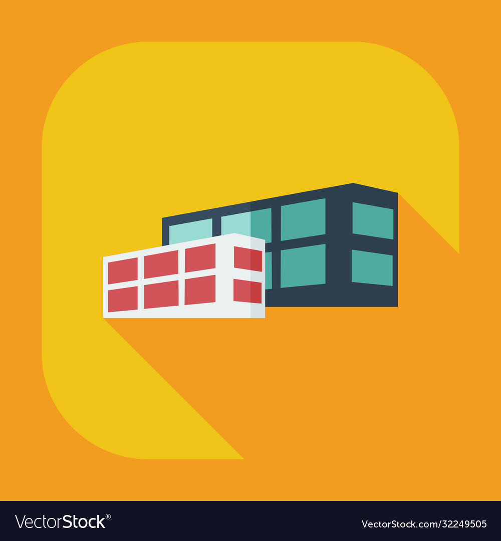 Flat Modern Design With Shadow Icons Building Vector Image