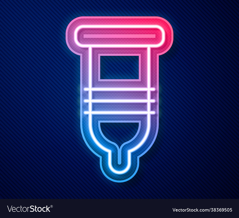 Glowing neon line condom safe sex icon isolated