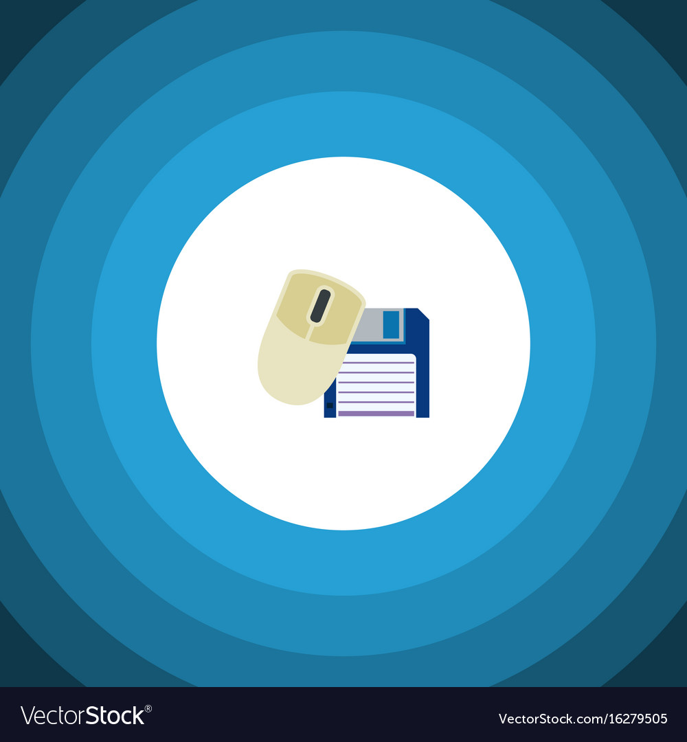 Isolated floppy disk flat icon computer mouse
