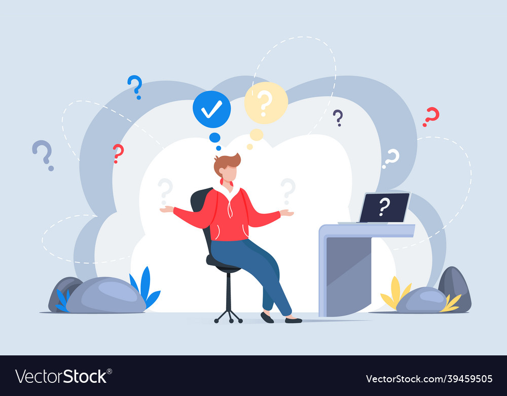 Making confusion doubts person surrounded vector image Making confusion doubts person surrounded