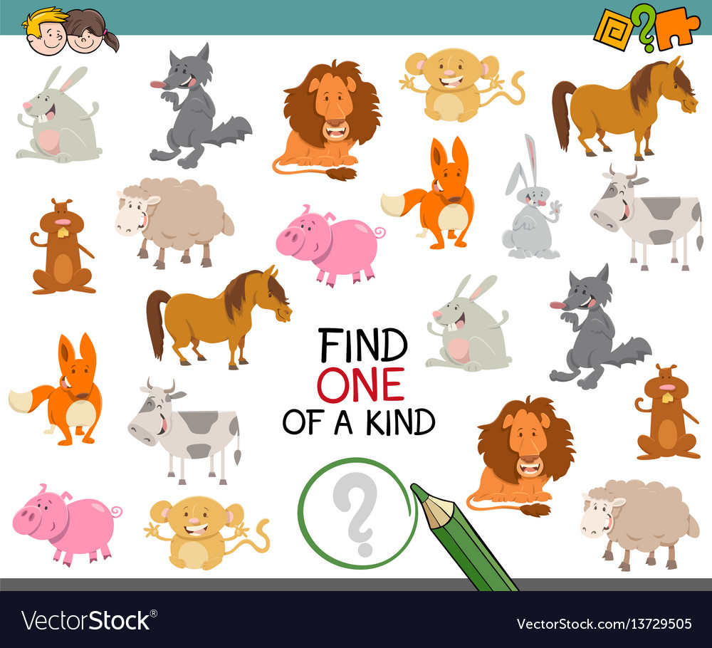 One of a kind with animals Royalty Free Vector Image