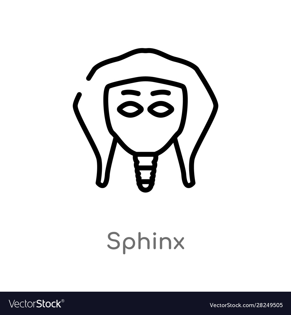 Outline sphinx icon isolated black simple line