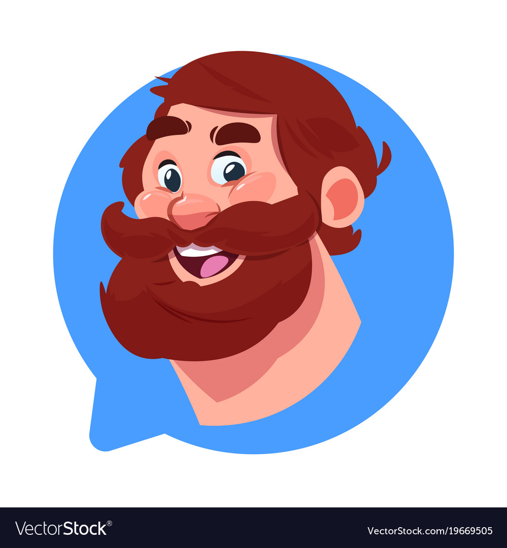 Profile Icon Male Head In Chat Bubble Isolated Vector Image