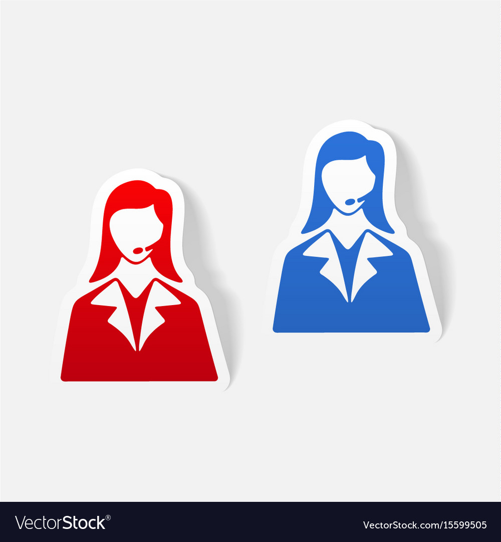 Realistic design element telephone operator