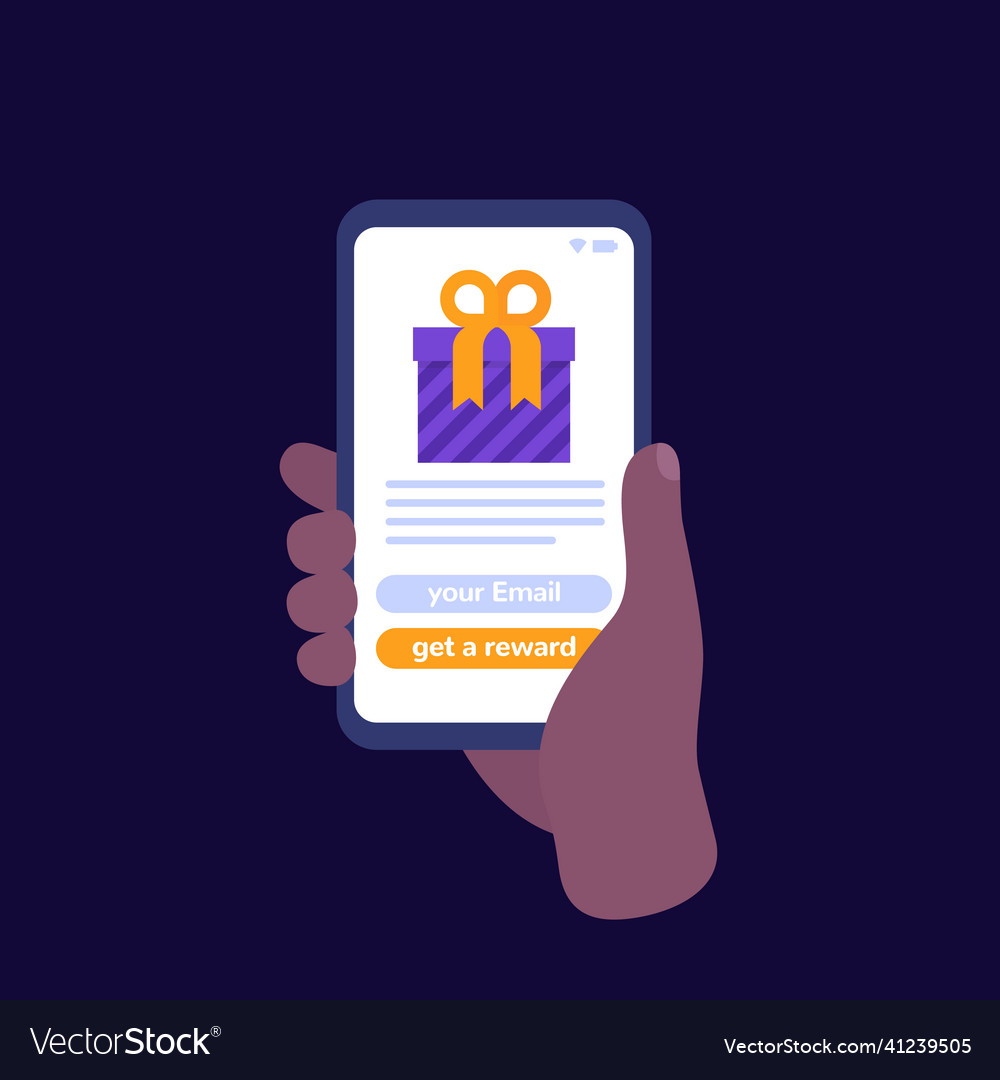 Rewards App Mobile Icon - Phone Hand