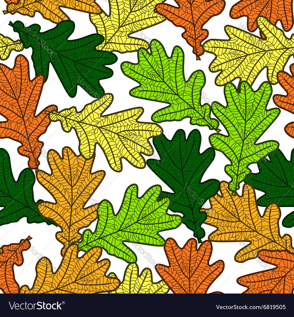 Seamless pattern made from oak leaves