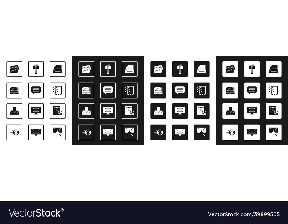Set drawer with document speech bubble chat vector image Set drawer with document speech bubble chat