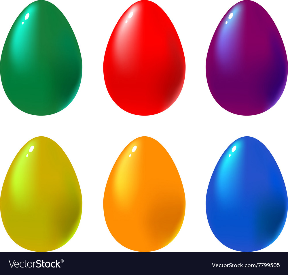 Set of colorful eggs Royalty Free Vector Image