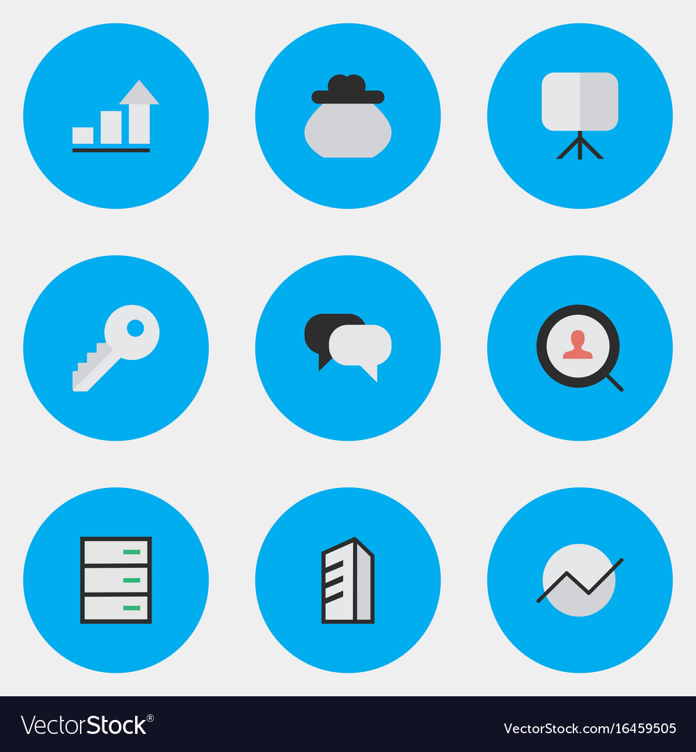 Set of simple business icons