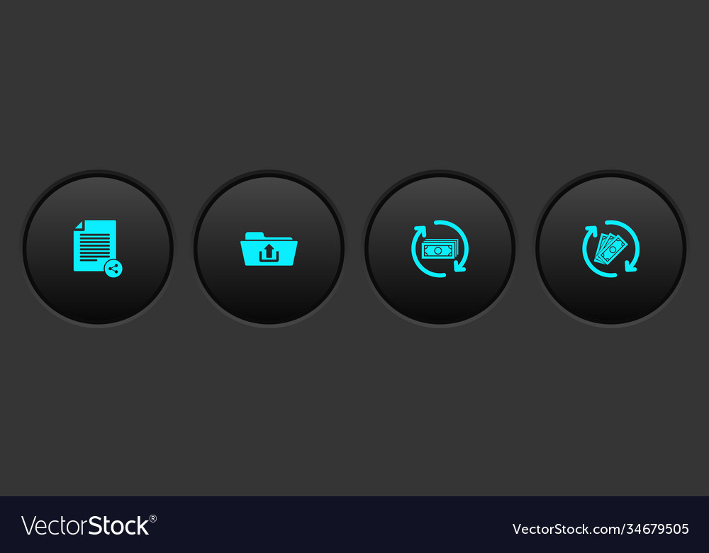 Set share file folder upload refund money vector image Set share file folder upload refund money