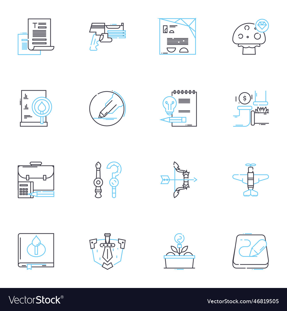 Solid figures linear icons set cube pyramid Vector Image Solid figures linear icons set cube pyramid